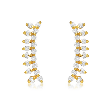 Diamond Curve Climber Earrings (0.20 ct.) in 14K Gold 