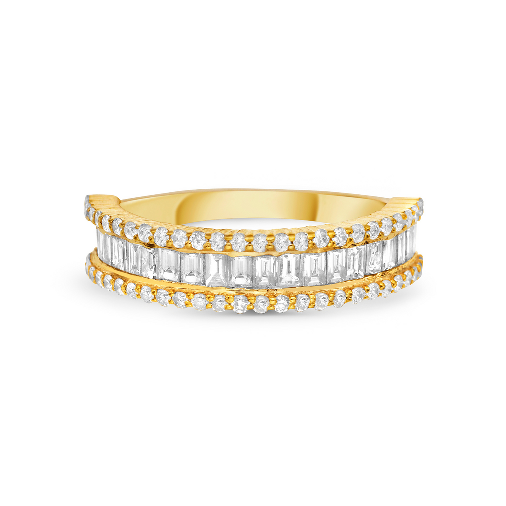 Halfway Baguette and Diamond Band Ring (1.05 ct.) in 14K Gold