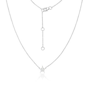 Pie Cut Diamond Star Shape Pendant Necklace (0.20 ct.) in 14K Gold